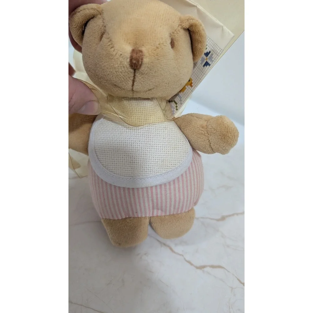 DMC Almost Done Stitch-A-Teddy Collection Baby Pink 5.5 inch 18ct Aida GN002